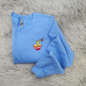 Ramen Bowl Embroidered Crewneck - Pocket Logo RamenCrewneck - Ramen Noodles Shirt - T-Shirt - Sweatshirt - Hoodie