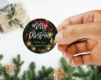 Personalized Christmas Gift Stickers, Custom Holiday Labels