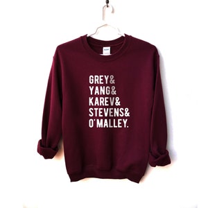 Grey&#39;s Anatomy Memorial Hospital Unisex Sweatshirt, Grey&#39;s Anatomy Sweatshirt, Meredith Grey Derek Shepherd, Grey&#39;s TShirt, Gray, Yang