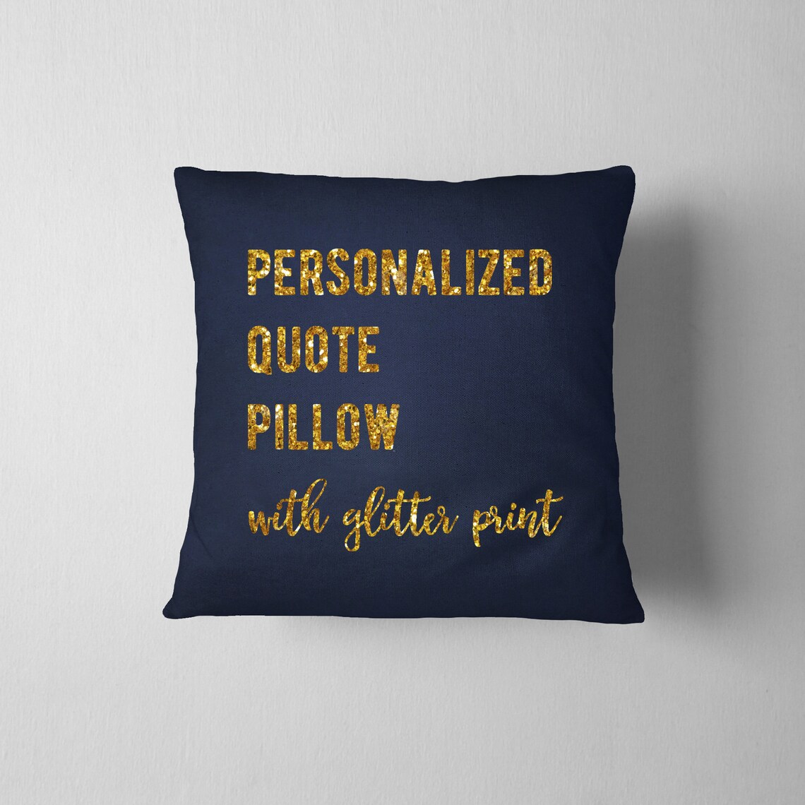 Personalized Quote Pillow or Case With Glitter Print Custom Etsy