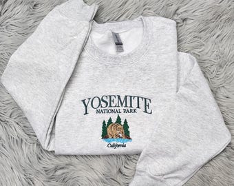 Yosemite Embroidered Crewneck: National Park Unisex Sweatshirt