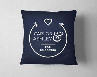 Personalized Wedding Pillow Cover: Custom Name & Date Gift