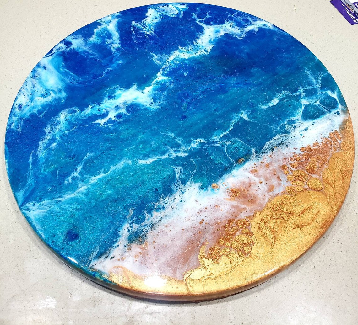24in Lazy Susan Beach Themed Etsy