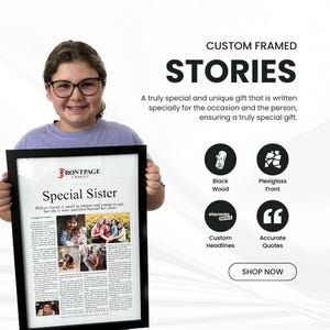 Spersonalizowany prezent na Dzień Ojca – spersonalizowana historia z gazety dla dziadka, ojczyma, taty psa – od dzieci, mamy lub syna – wydruk w ramce