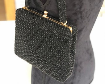 Vintage Black Beaded Purse