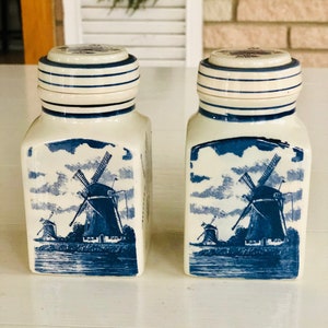 Vintage Spice Jars (Set of 2) Made in Holland - Handpainted