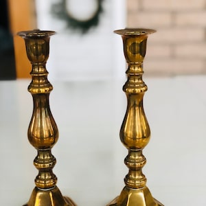 Vintage Brass Candlestick Holders (Set of 2)