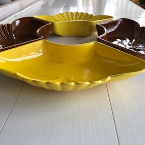 Mid Century Vintage Snack Relish Dish Set of 4 by California Pottery USA