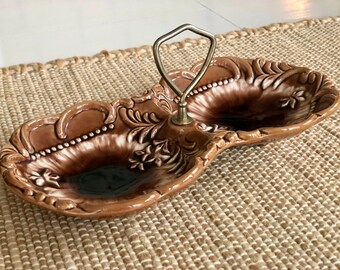 Vintage Ceramic Candy or Nut Dish with Handle