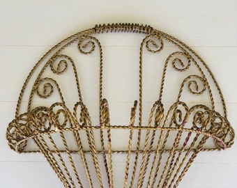 Vintage Metal Wall Basket for Plant or Flowers