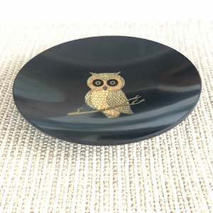 Retro Vintage Plastic Owl Plate Made in California  USA