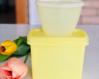 Vintage Yellow Tupperware (Set of 2)