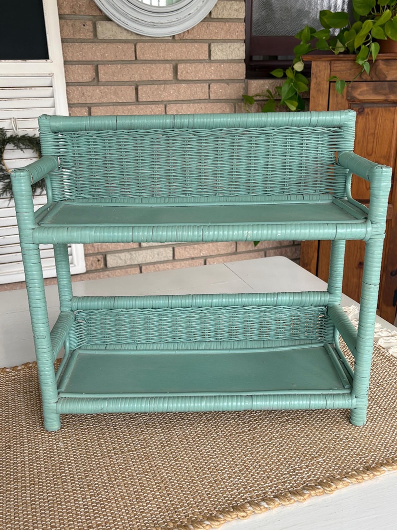Vintage Wicker Shelf image 2