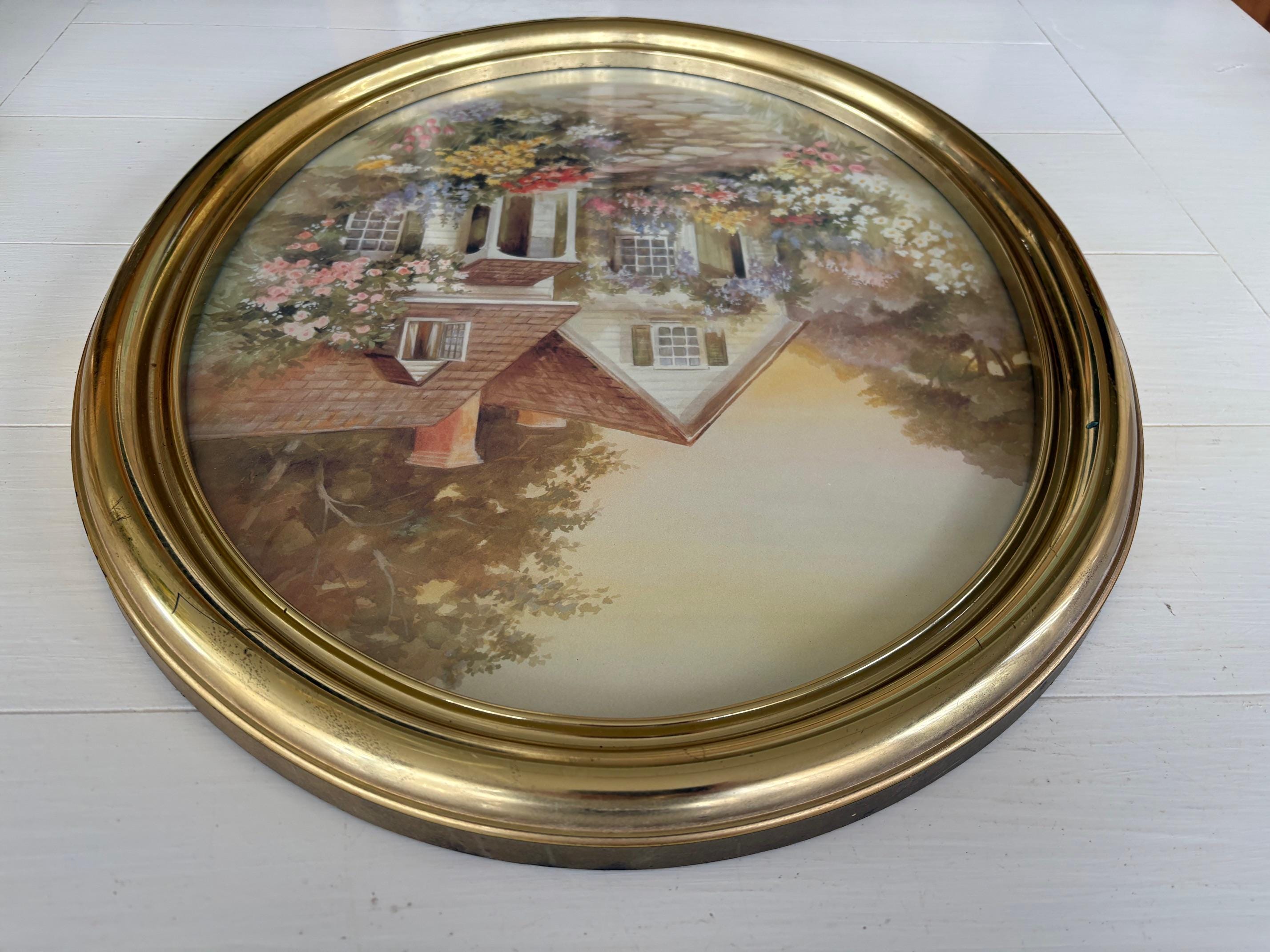 Vintage HOMCO Cottage Home Framed Print (large Oval Frame) - Etsy