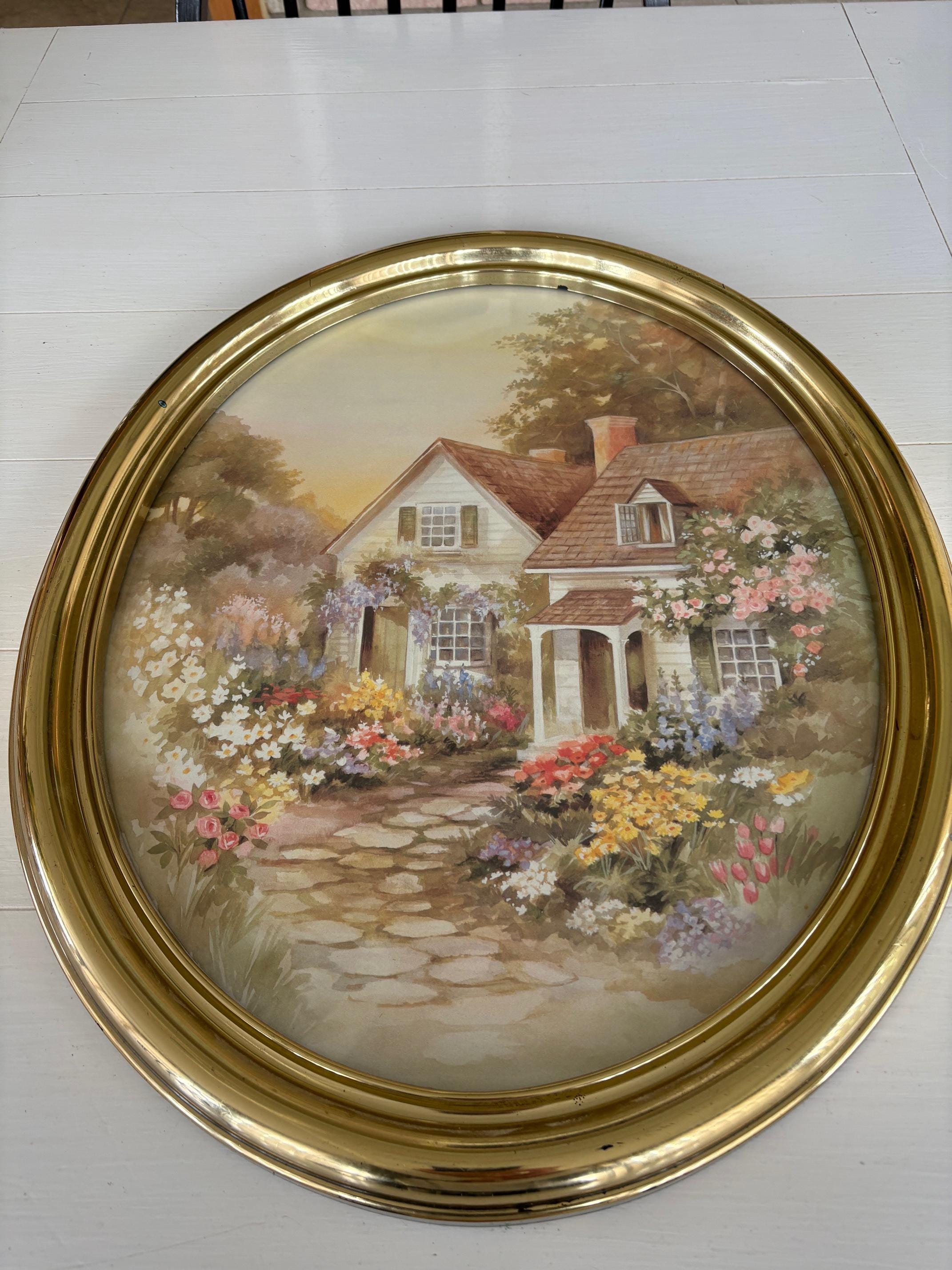 Vintage HOMCO Cottage Home Framed Print (large Oval Frame) - Etsy