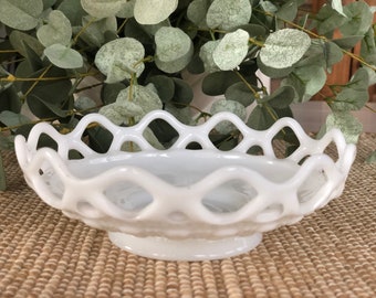 Vintage White Milk Glass Bowl