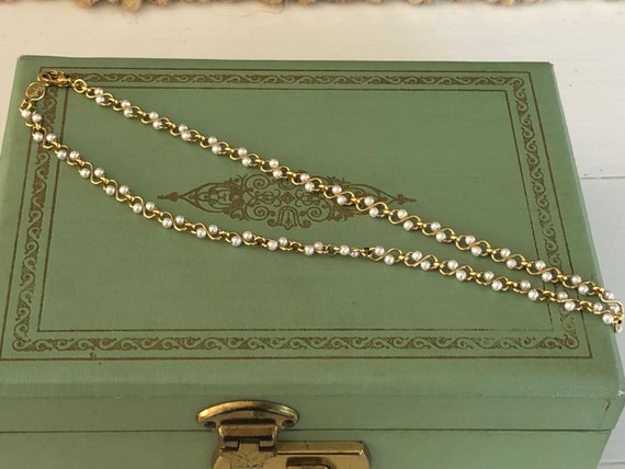 Vintage Napier Braided Faux Pearl Gold-tone Necka… - image 4