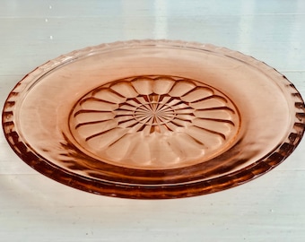 Vintage Peachy-Pink Glass Plate