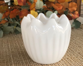 Vintage White Milk Glass Vase