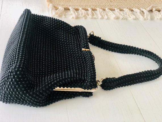 Vintage Black Beaded Purse - image 3