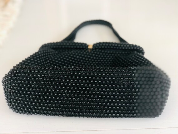 Vintage Black Beaded Purse - image 2