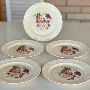 Vintage Botanical Plates (Set of 5)
