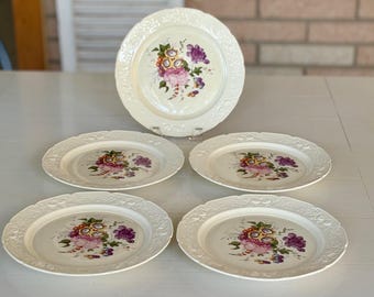 Vintage Botanical Plates (Set of 5)