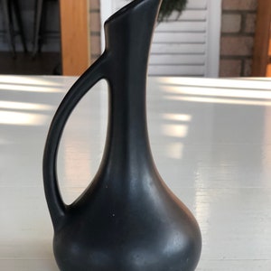 Vintage Royal Haeger Black Vase with Handle
