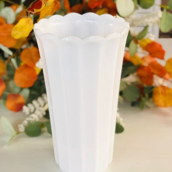 Large Milk Glass Vase Etsy