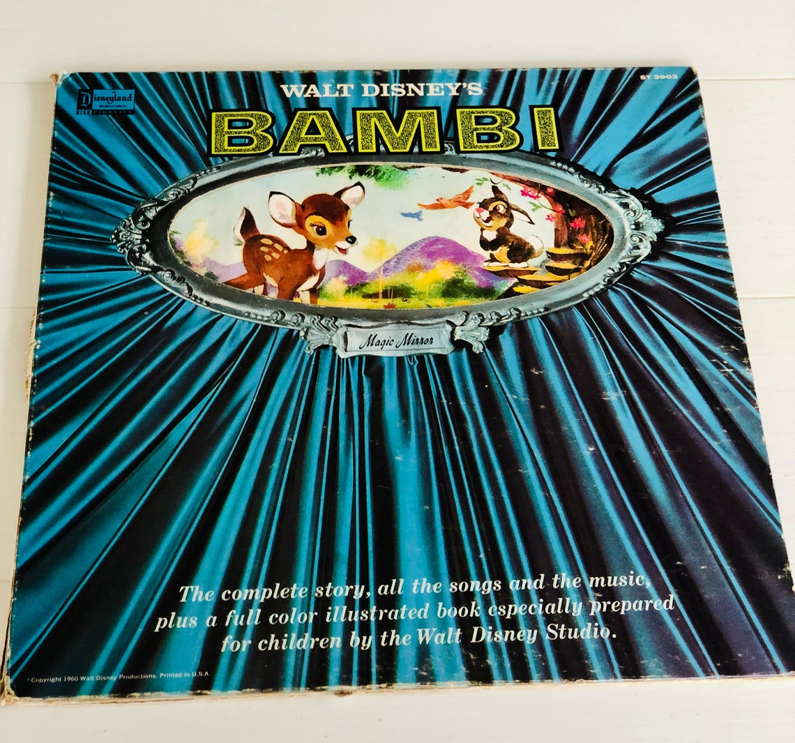 Vintage Walt Disney's Bambi Vinyl Record Album With Color - Etsy