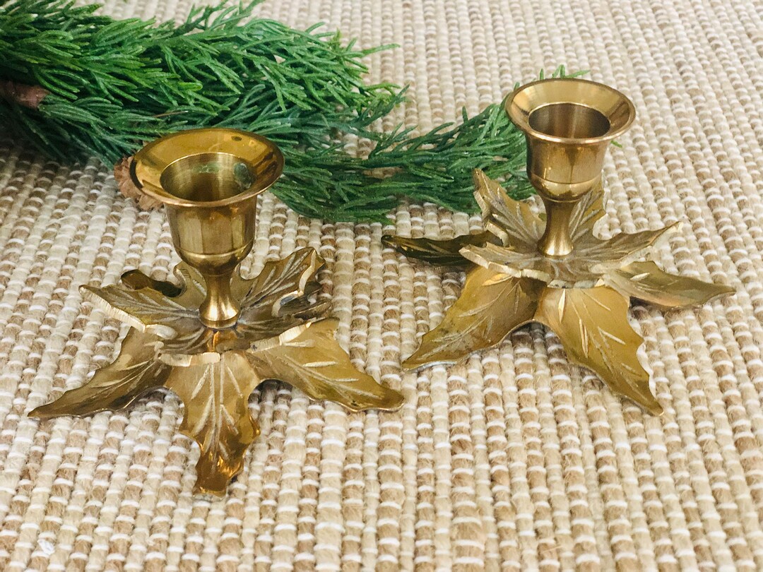 Vintage Brass Candlestick Holders set of 2 Etsy