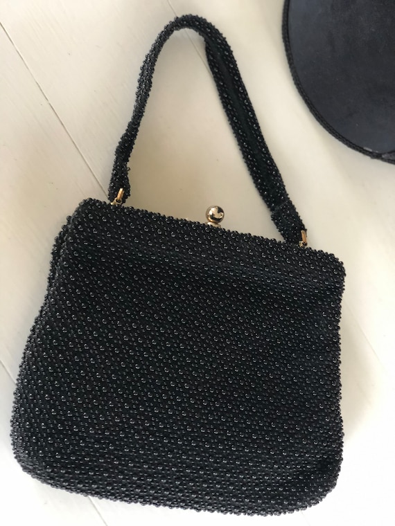 Vintage Black Beaded Purse - image 6