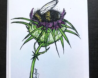 Bumblebee blank card 13.9 x 10.7 cm. Ref: BUGSTB05
