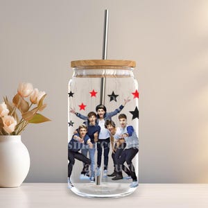 1D 16oz Glass Cup + Straw