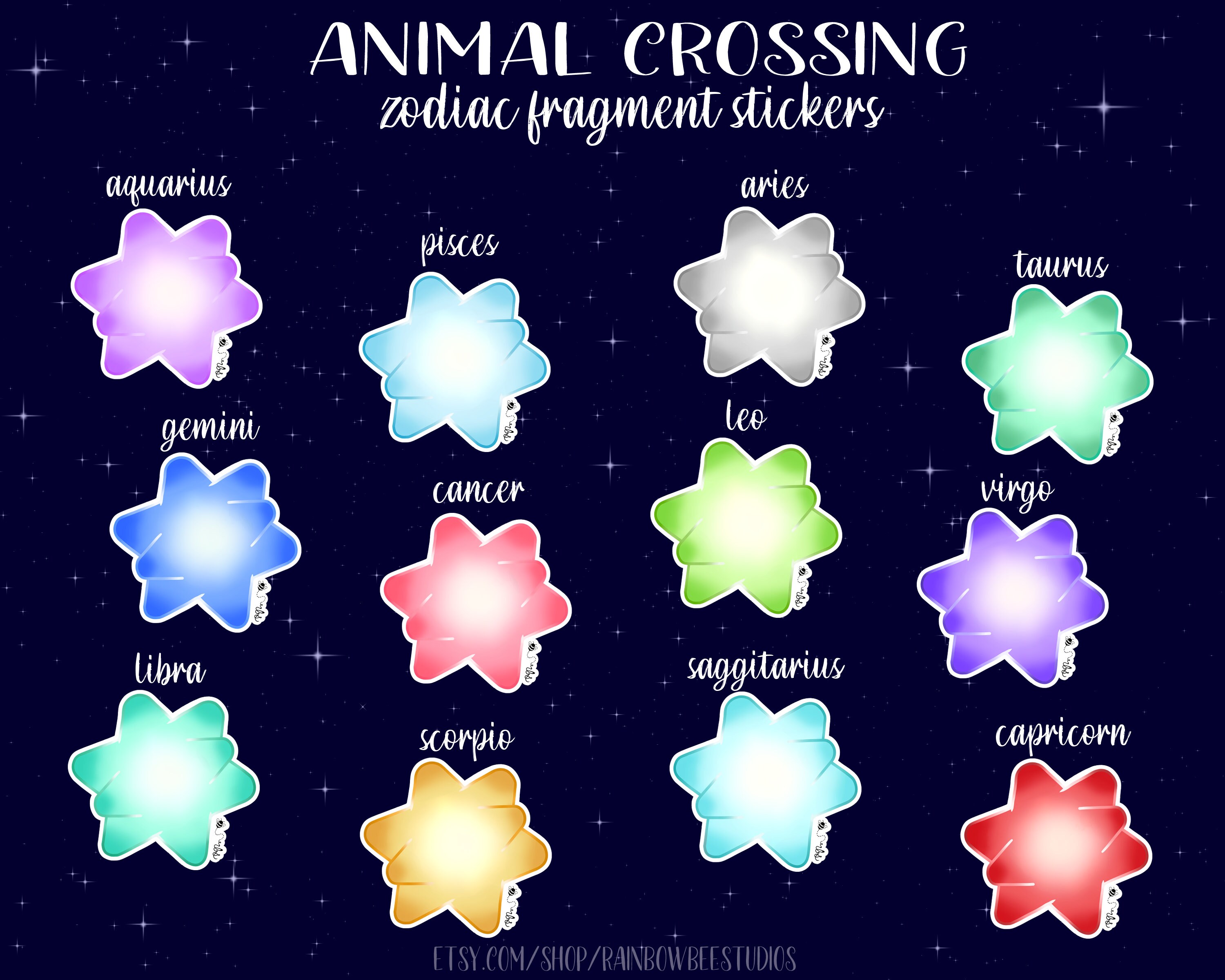 Animal Crossing Star Fragment Sticker Pack of 3 Etsy