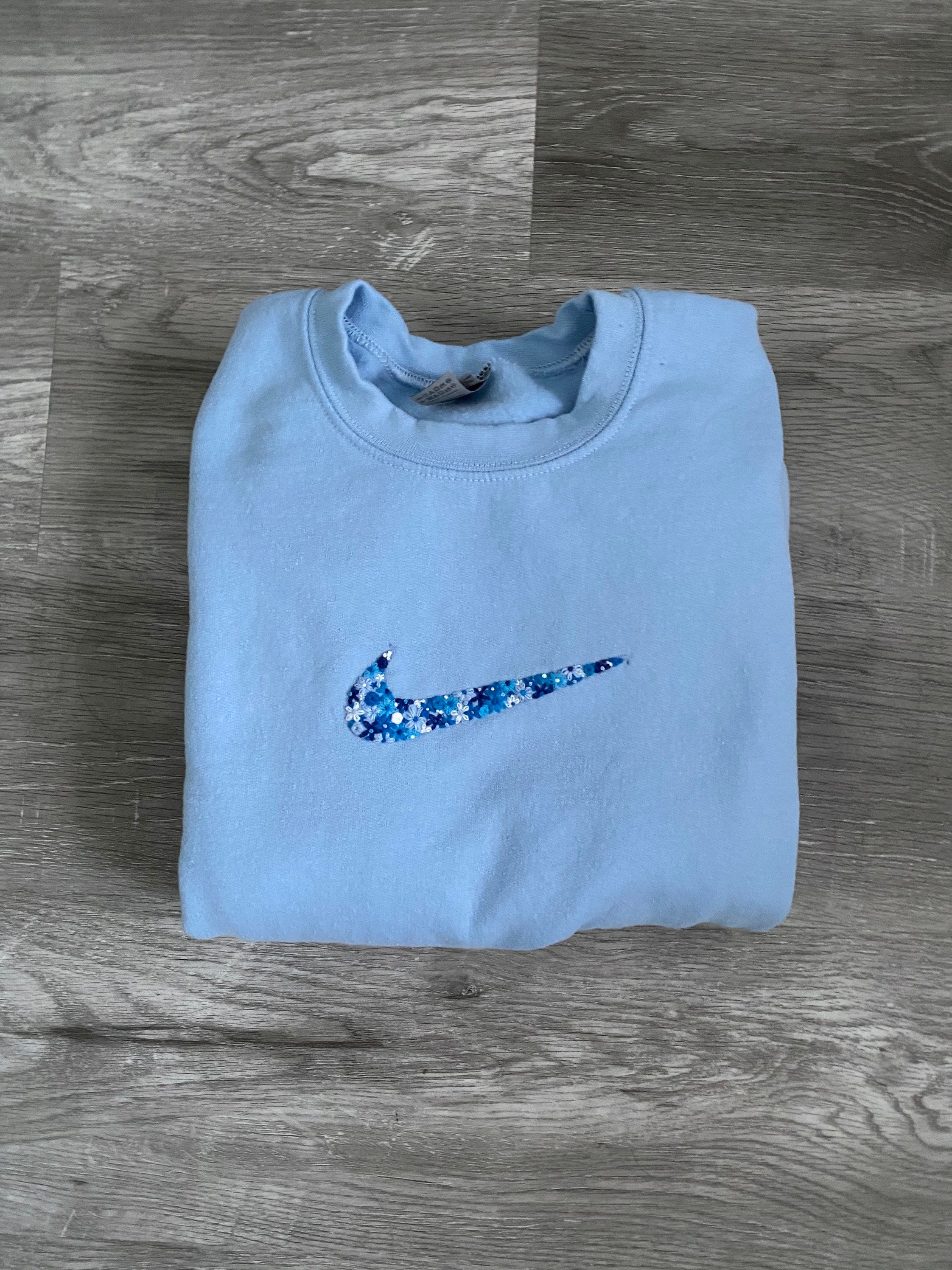 NIKE CUSTOM Embroidery HOODIE Sweatshirt Hand Embroidered | Etsy