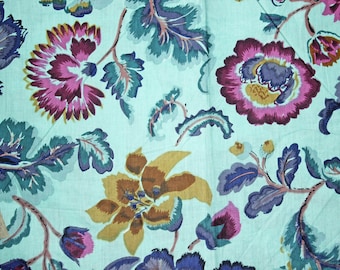 Floral Batik Ikat Hand Block Print Cotton Fabric