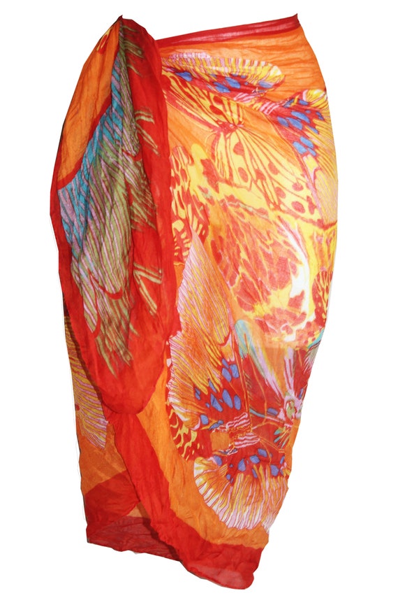 Women Pareos Cotton Blend Butterfly Print Swimwear Sarongs | Etsy