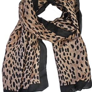 Handmade 100% Silk Scarf: Vintage Style Stole Foulard (156 cm X 50 cm)