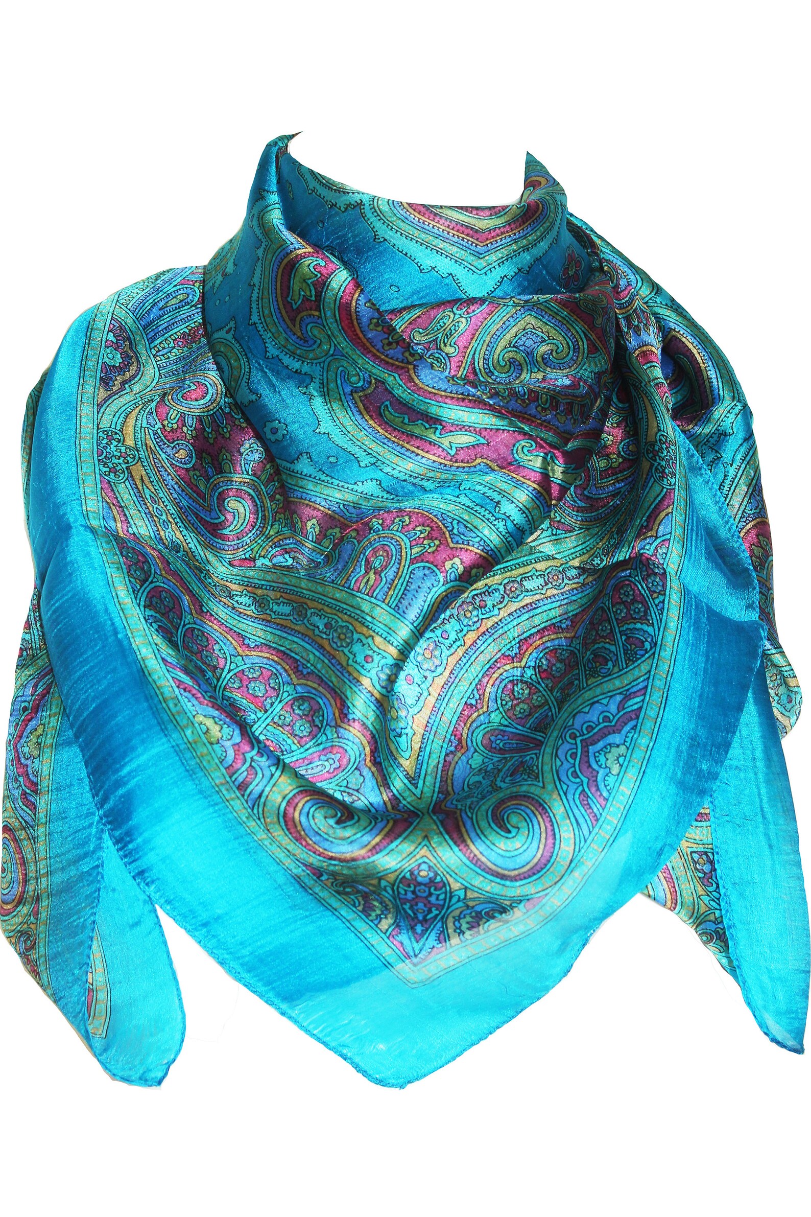 Women Vintage Handmade 100 Pure Silk Square Scarves Foulard Etsy UK