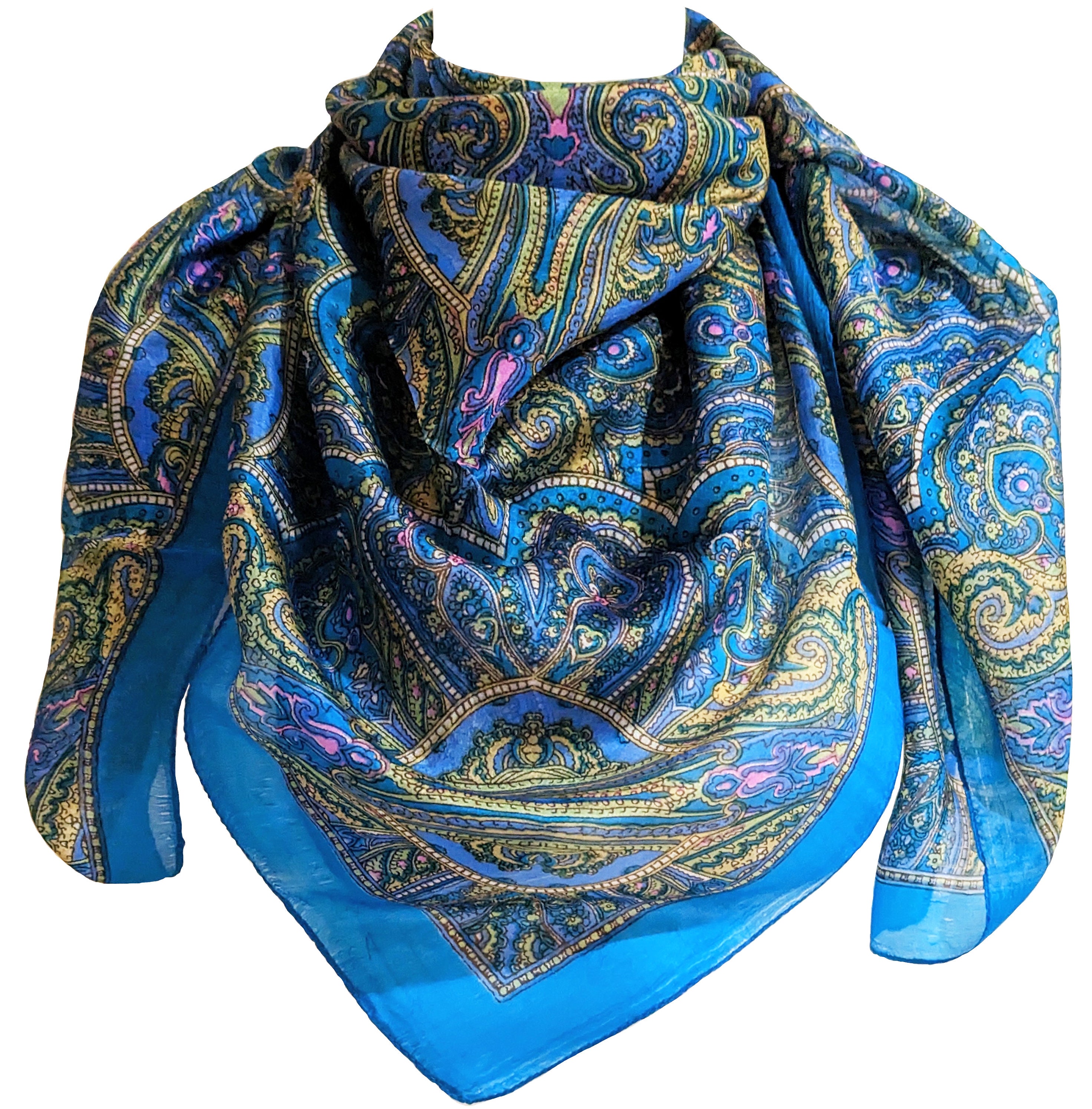 Women Vintage Handmade 100 Pure Silk Square Scarves Foulard Etsy UK