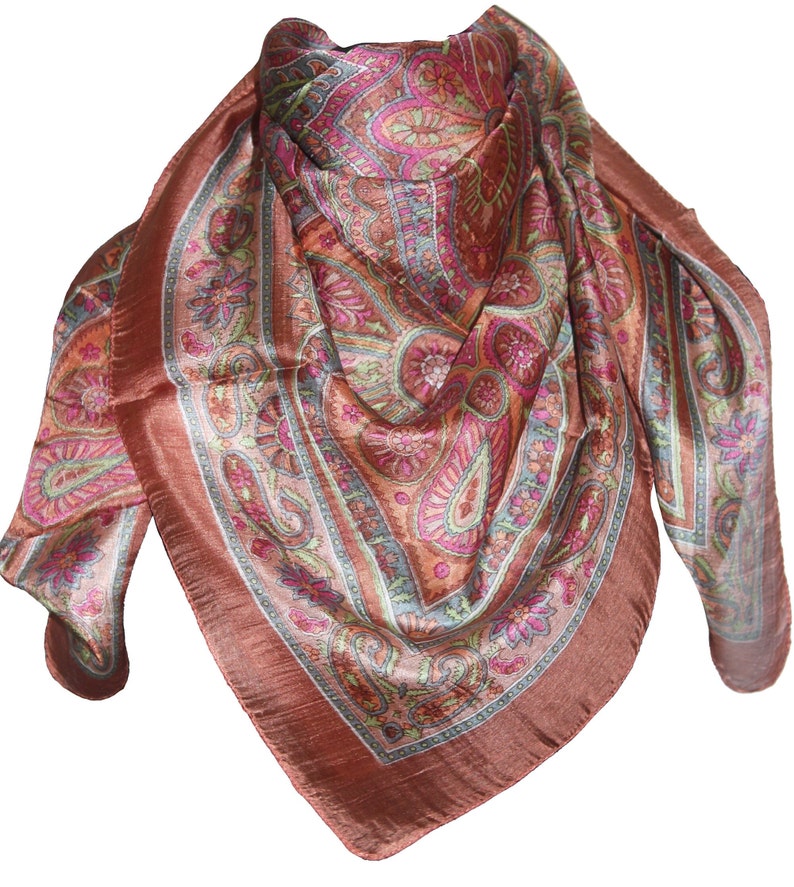Women Vintage Handmade 100% Pure Silk Square Scarves Foulard - Etsy UK