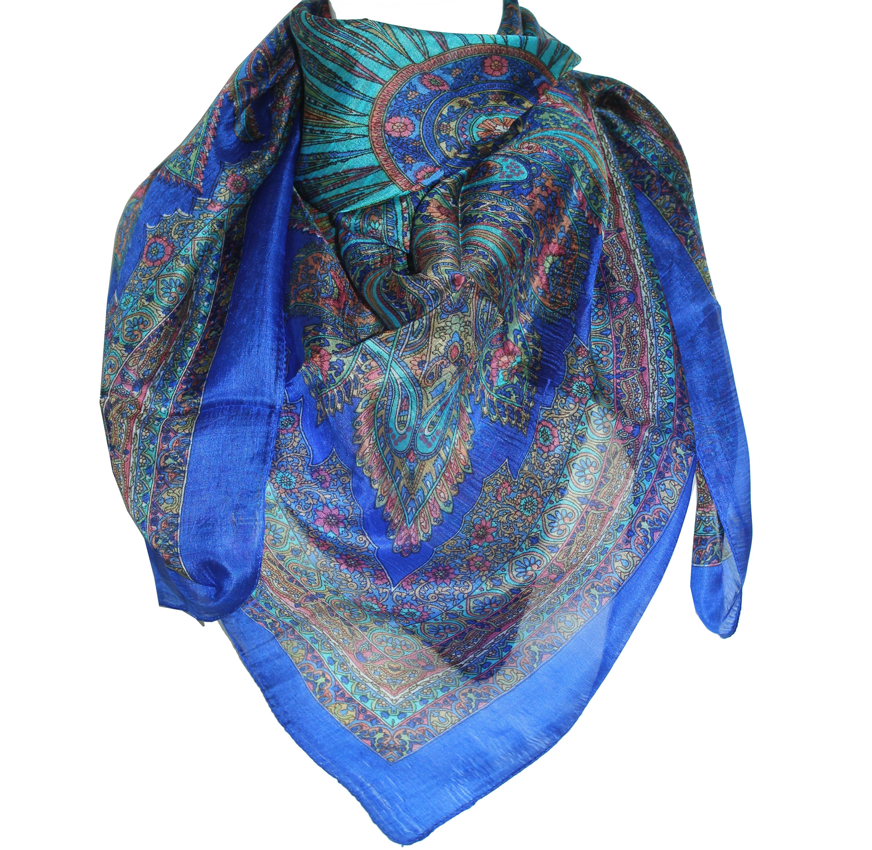 Women Vintage Handmade 100% Pure Silk Square Scarves Foulard | Etsy