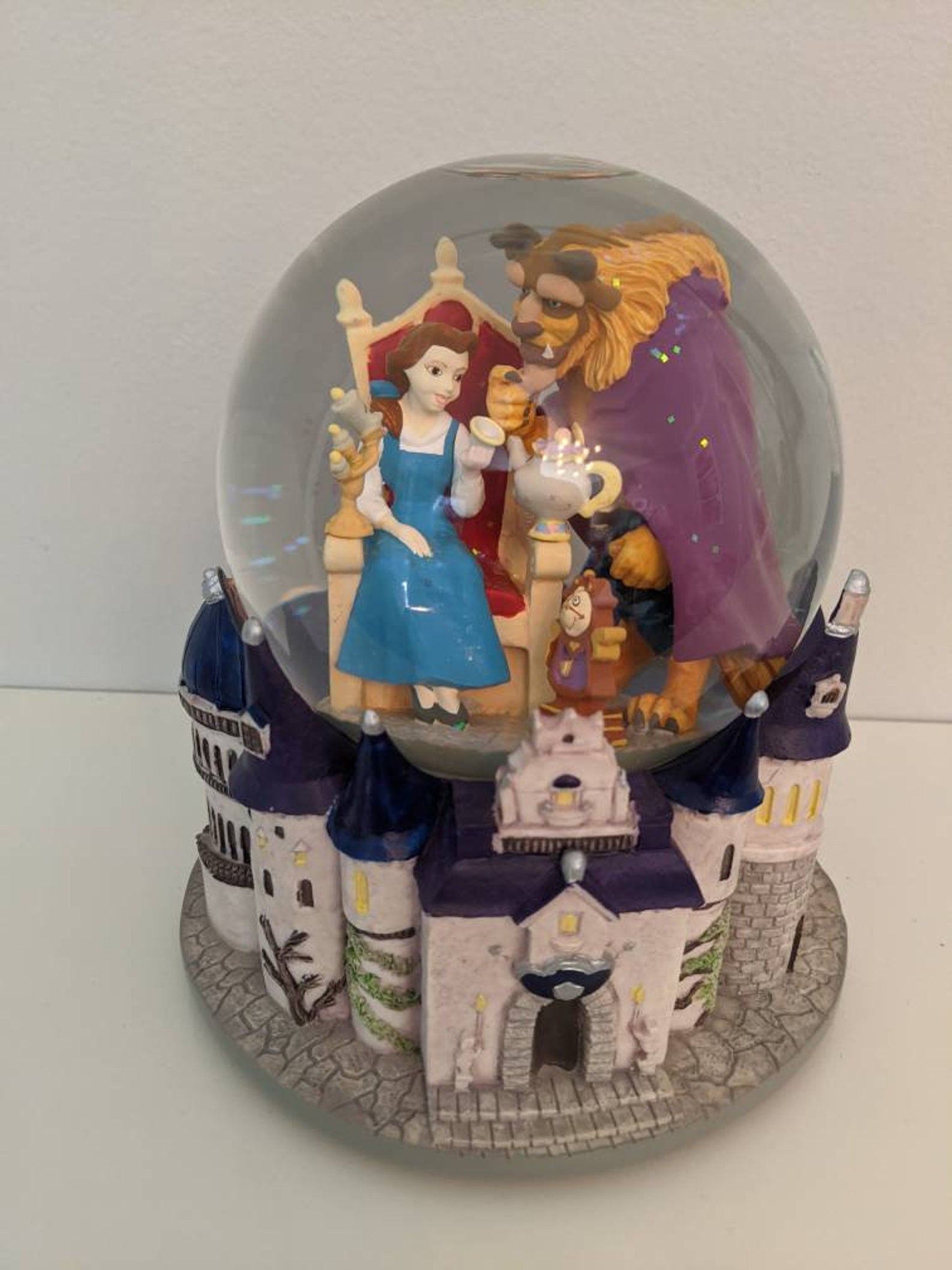 Beauty and the Beast snow globe music box Etsy