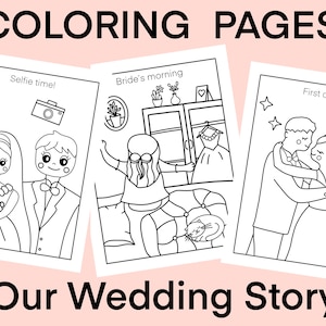 Wedding Coloring Pages for Kids, Digital Wedding Coloring Book, Kids Wedding Activity, Printable Wedding Sheets, Instant Download