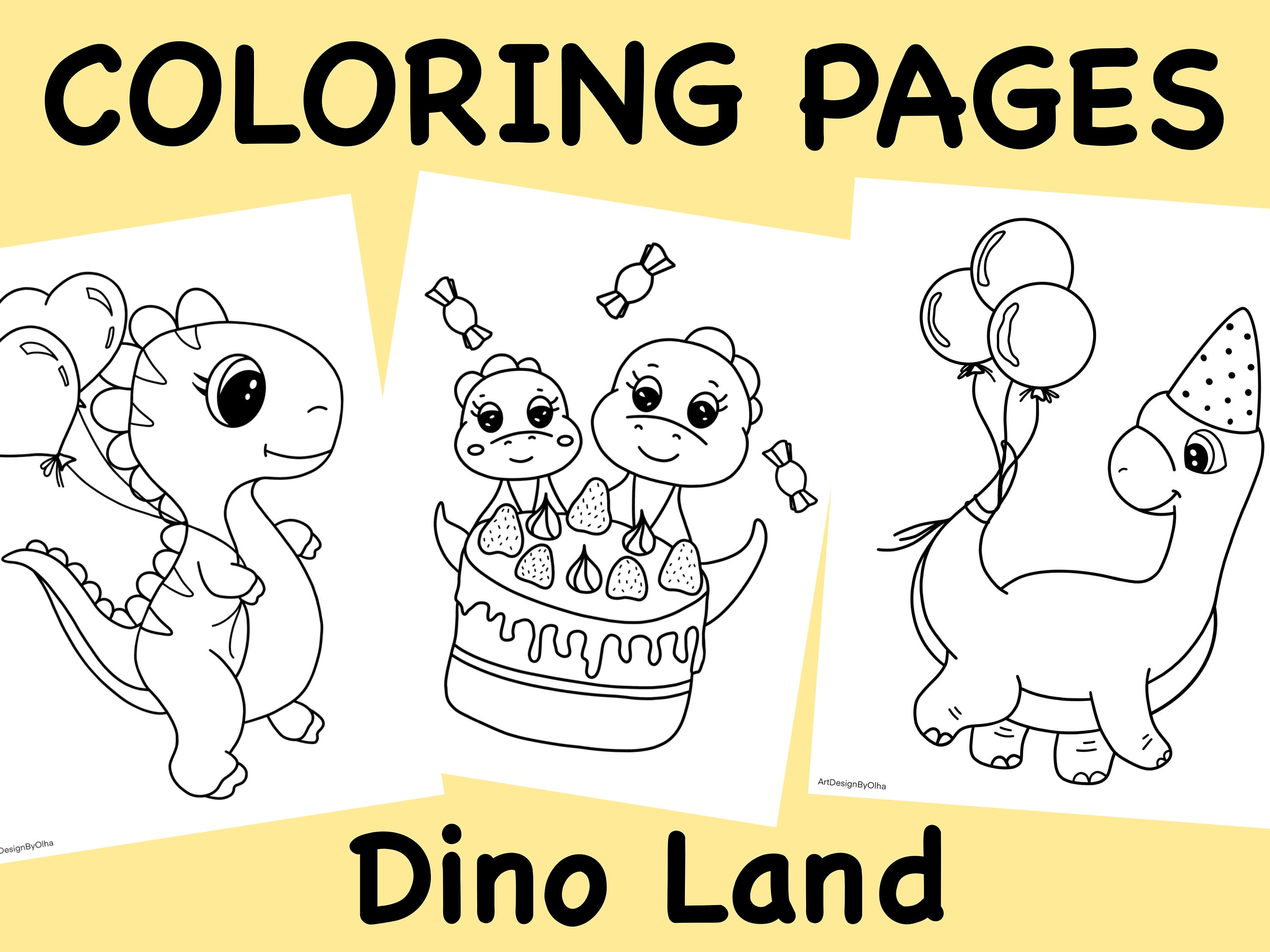 Cute Dinosaurs Coloring Pages