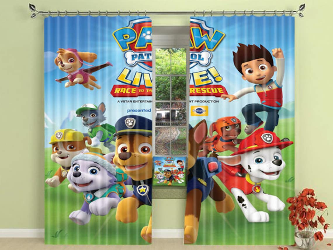 paw patrol curtains and bedding