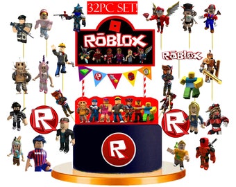 Roblox Cake Topper Etsy - roblox cake topper figures