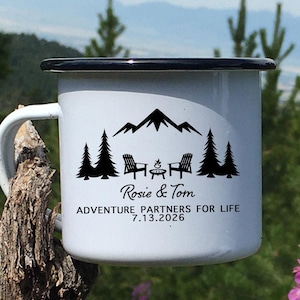 10 Years Anniversary Gift, Happy Tin Years Mugs, 10th Anniversary Gifts, Wedding Anniversary for Couple, Personalized Camp Cup, Gift for Him
