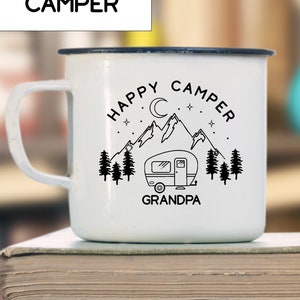 Personalized Enamel Camp Mug, Custom Best Dad Gift, Fathers Day, New Dad Gift, Camping RV Motorcycle Tent Camper Travel Van Mug